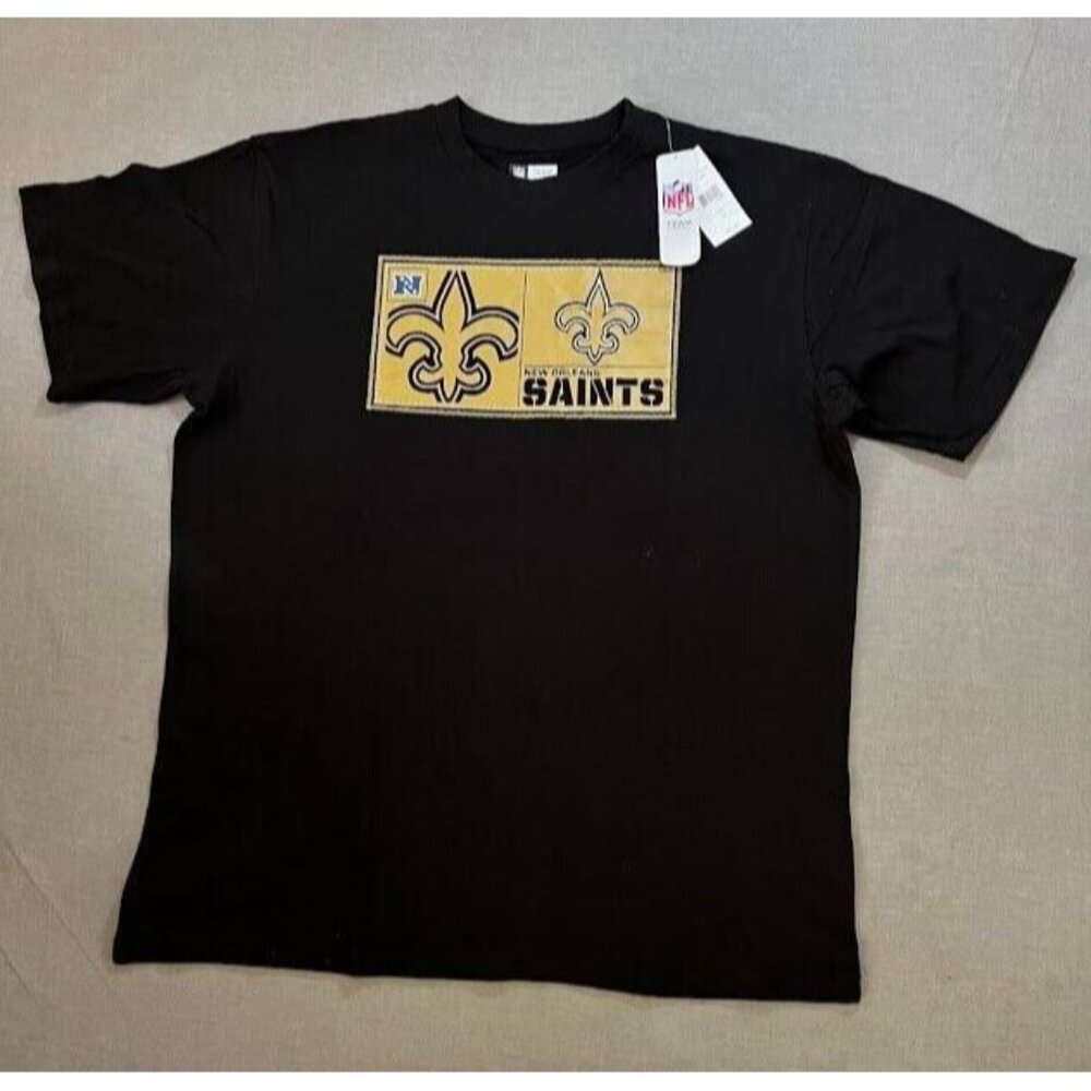 New Orleans Saints NFL TEAM APPAREL Shirt Mens XL Black Short Sleeve Tee.